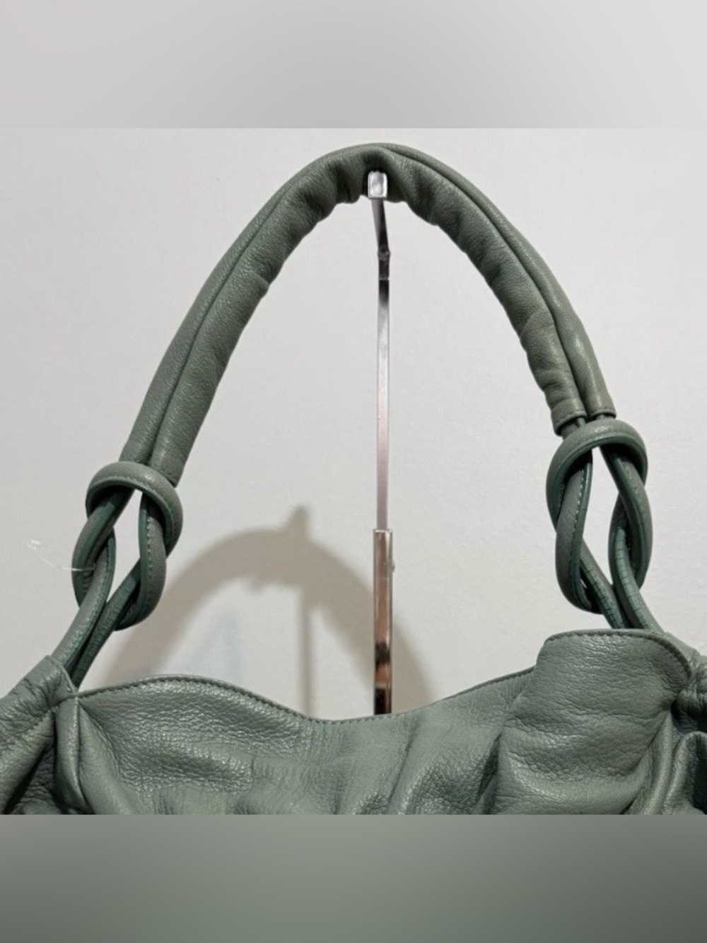 Barr + Barr NY Leather Shoulder Tote Bag Seafoam Green - Picture 12 of 16